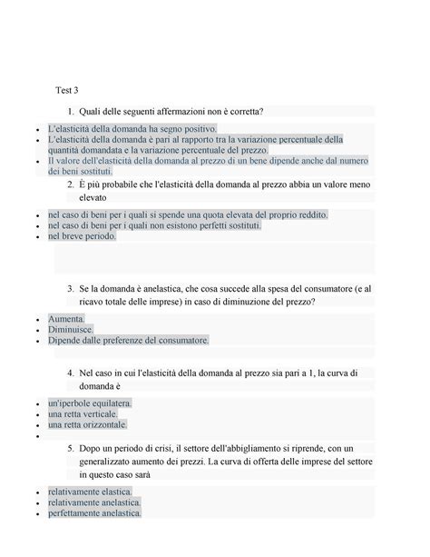 Test Economia Politica Test Quali Delle Seguenti