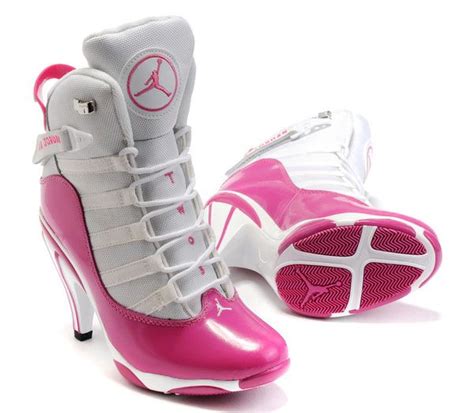 Hot Womens Air Jordan 6 Rings High Heels White Pink Sport Nike Air