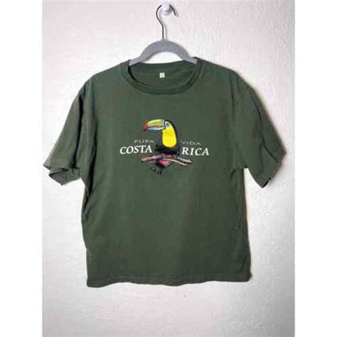 Men S Green Costa Rica Pura Vida Toucan T Shirt EBay