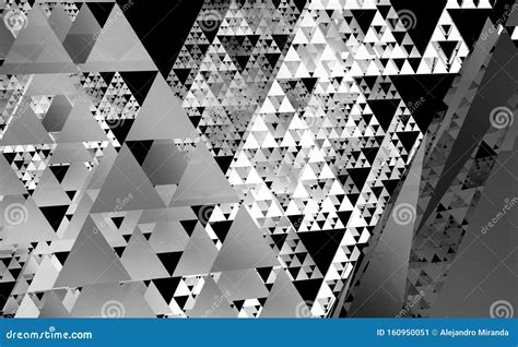 Sierpinski Triangle Texture On Black Background It Is A Fractal With