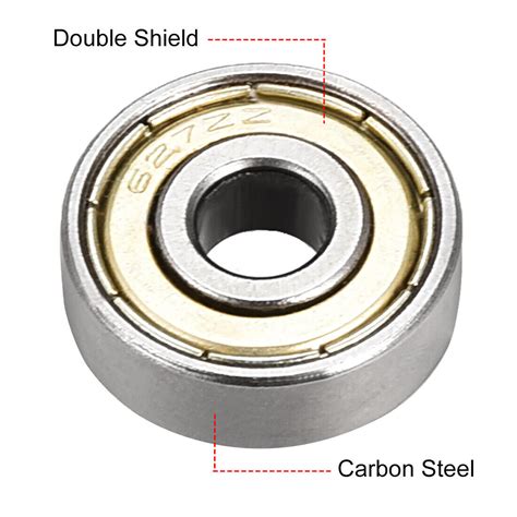 Deep Groove Ball Bearing 627ZZ Double Shield 7 X 22 X 7mm Carbon Steel