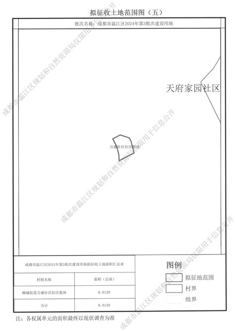 成都市温江区人民政府征收土地预公告2024第5号