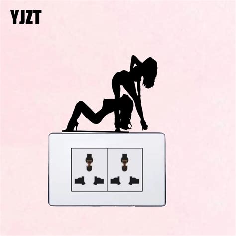 Sexy Stripper Girls Fashion Wall Stickers Decor Switch Decals Black