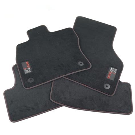 VW Golf 8 Velours Floor Mats GTI Fanfest 2024 4 Piece Black Genuine