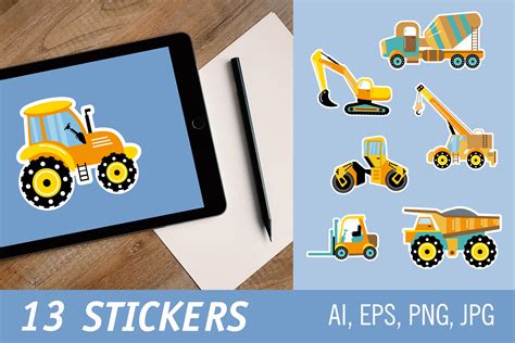 Stickers Construction Machines Graphic By Helgakov · Creative Fabrica