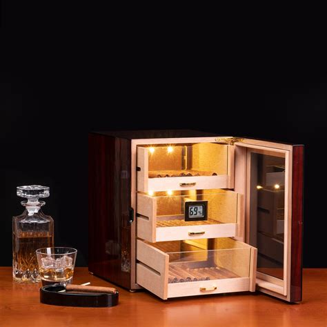 Buy Woodronic LED Lighted Cigar Humidor Cabinet With Digital Hygrometer