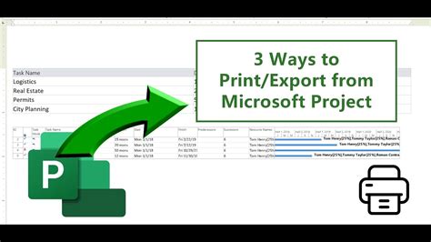 Print Or Export Your Data From Microsoft Project Youtube