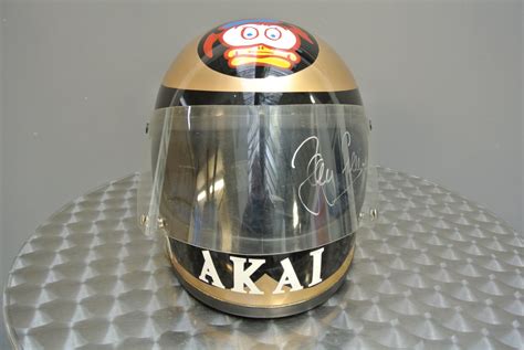 Barry Sheene Signed Full Size Replica Helmet by Motorsport Memorabilia