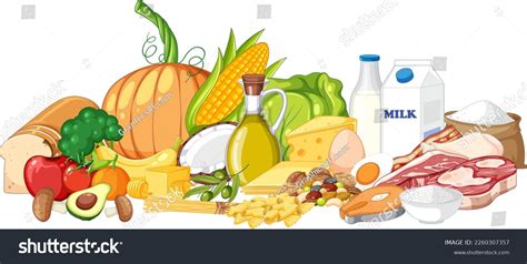 Five Food Groups Isolated Illustration Stock Vector Royalty Free