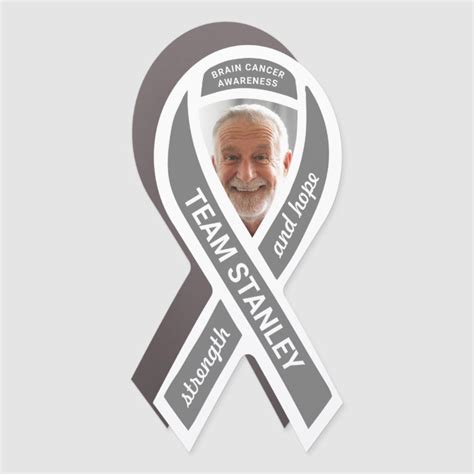 Brain Cancer Awareness Photo Gray Support Ribbon Car Magnet Zazzle