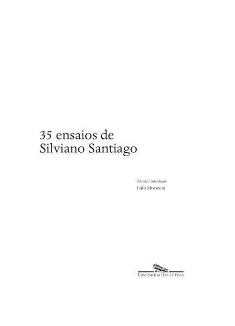 PDF 35 Ensaios De Silviano Santiago Companhia Das Letras 2019 08