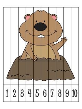 Groundhog Day Number Order Puzzles Freebie By Klever Kiddos Tpt