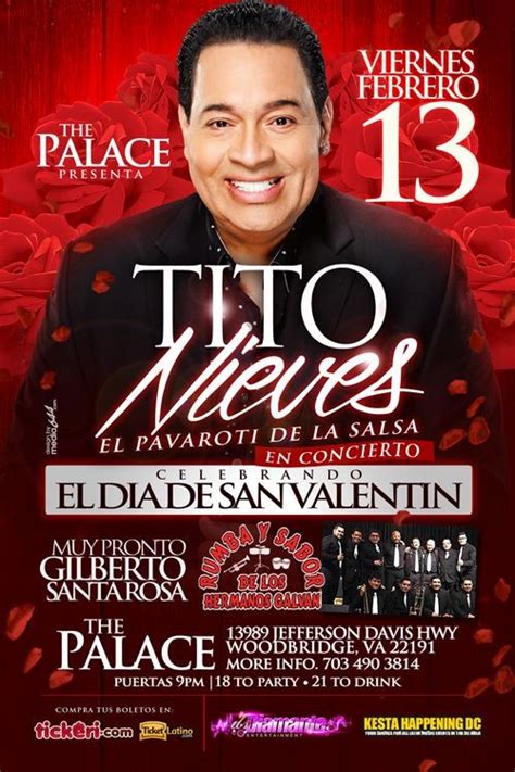 Tito Nieves En Virginia Tickeri Concert Tickets Latin Tickets