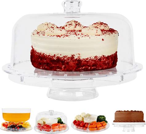 Amazon Yungyan Sets Acrylic Cake Stand With Dome Lid Serving