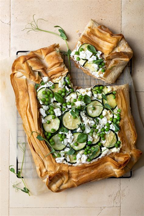 Recette Tarte Filo Aux Courgettes Petits Pois Et Feta Marie Claire