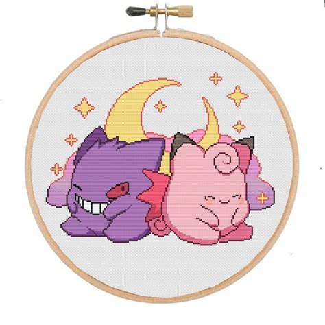 Pokemon Cross Stitch Pattern Gengar Clefable Etsy Canada Artofit