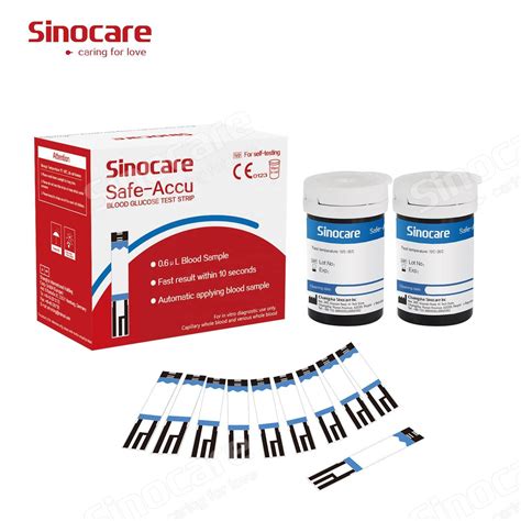 Sinocare Codefree Glucose Test Strip For Safe Accu Glucometer