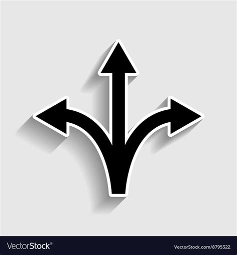 Three Way Direction Arrow Sign Royalty Free Vector Image