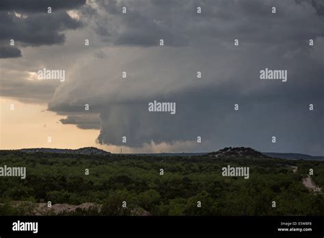 A Powerful Tornado Warned Supercell Thunderstorm With A Large Wall