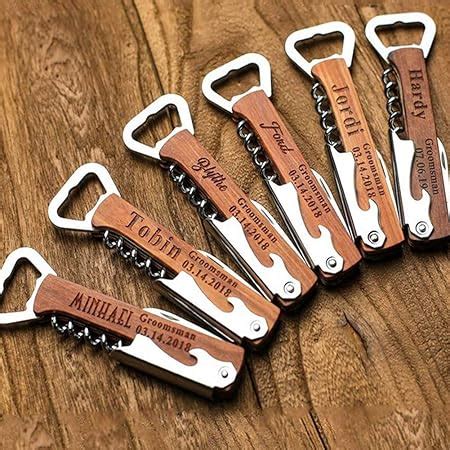 Amazon Akubi Engraved Wood Wine Corkscrew Bottle Opener Multi