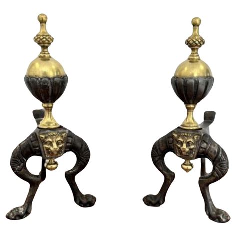 Pair Of Victorian Brass Fire Dogs For Sale At 1stdibs