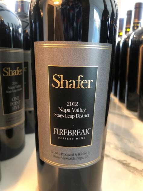 Shafer Firebreak Dessert Wine Usa California Napa Valley Stags