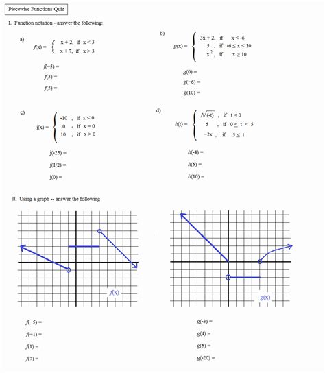 50 Function Notation Worksheet Answers