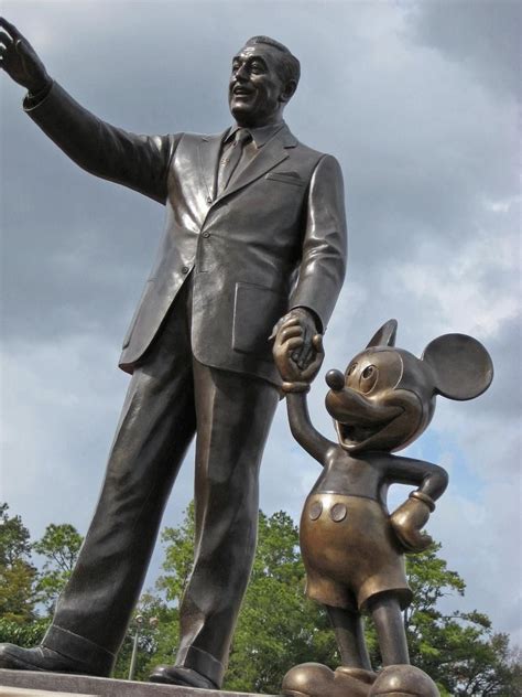 Walt Disney And Mickey Mouse Partners Statue Disneyland California