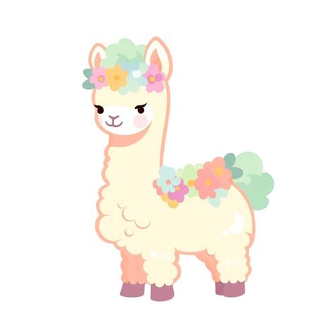 Premium Ai Image There Is A Llama With A Flower Crown On Its Head