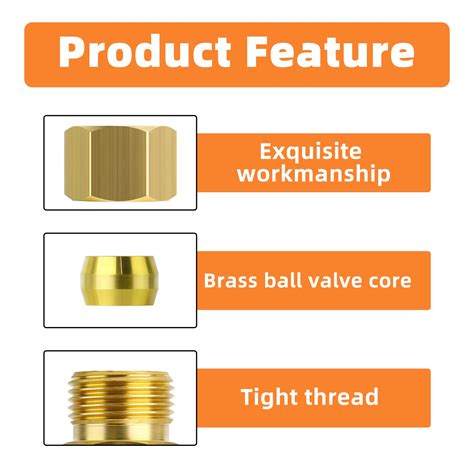 Snapklik GASHER 10PCS Brass Compression Tube Pipe Fitting Connector