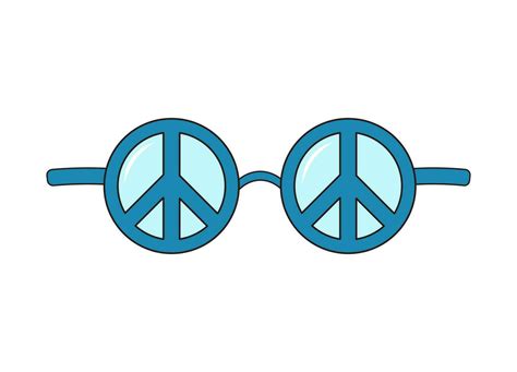 Hippie Round Sunglasses With Peace Sign Groovy Retro Fashion Style