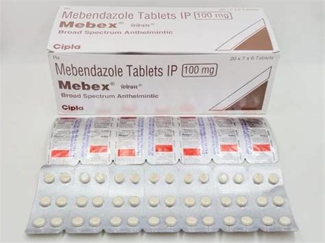 Mebex Mebendazole Tablet 100 Mg Cipla Ltd Treatment Anti Parasitic