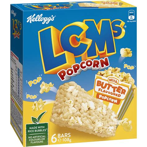 Kellogg S Lcms Butter Flavoured Popcorn Snack Bars Pack Woolworths