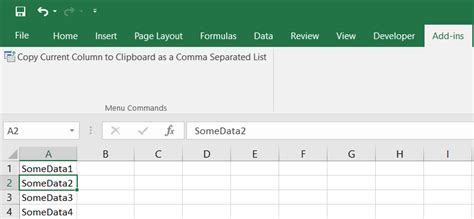 Column To Comma Separated List For Excel Excel Add In