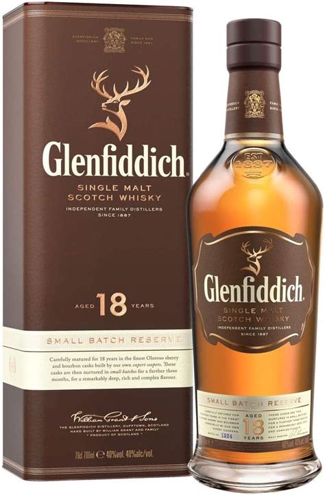 Glenfiddich 18 Year Old Single Malt Scotch Whisky With T Box 70 Cl