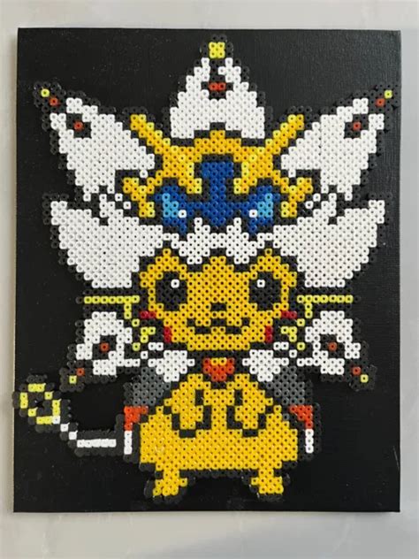 Pixel Art Perles A Repasser Pokemon Tableau De Pikachu Deguise En