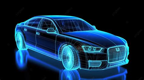 D Rendered Wireframe Hologram Of A Car Background Race Car Car