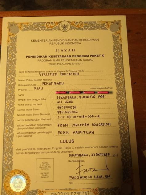 Detail Contoh Ijazah Paket C Asli Koleksi Nomer 21