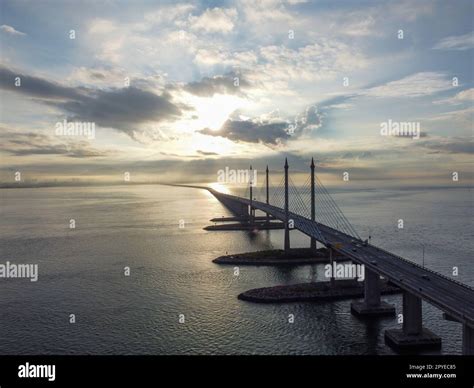 Aerial View Penang Bridge In Morning Stock Photo Alamy