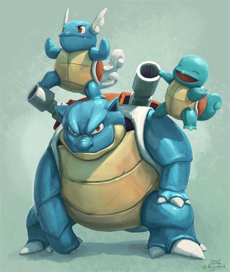 Squirtle Blastoise And Wartortle Pokemon Drawn By Mcgmark Danbooru