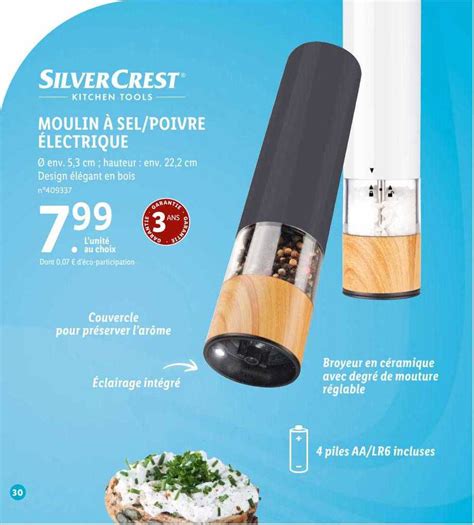 Offre Moulin à Sel poivre électrique Silvercrest chez Lidl