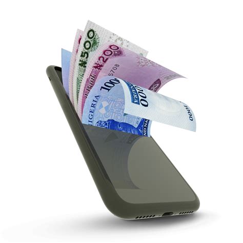 3d Darstellung Von Nigerianischen Naira Noten In Einem Mobiltelefon