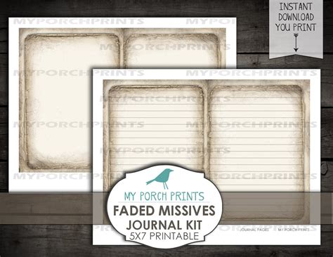 Faded Missives Junk Journal Kit Grunge Journal Pages Book Etsy