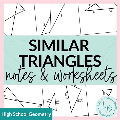 Similar Triangles Notes And Worksheets Lindsay Bowden Worksheets