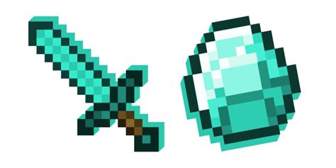 Minecraft Diamond Sword and Diamond cursor – Custom Cursor