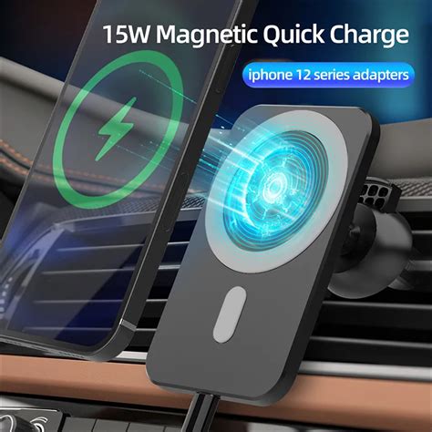 Qi Wireless Car Phone Charger Magnet Phone Holder Stand 15 W Fast Charging Car Mount Magnetic