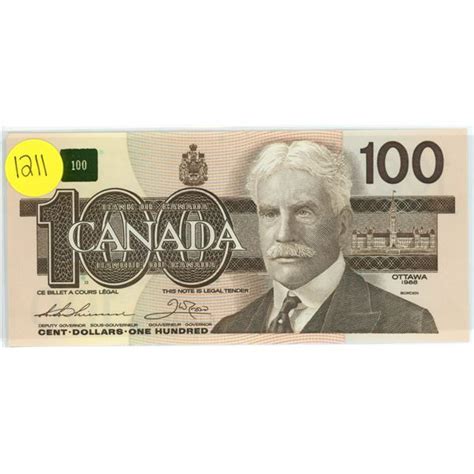 1988 Canada $100.00 One Hundred Dollar bill (first of three in sequence ...