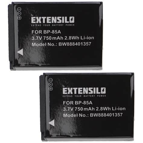 EXTENSILO 2x Batteria Sostituisce Samsung Bp 85a Bp85a Ea Bp85a Ia