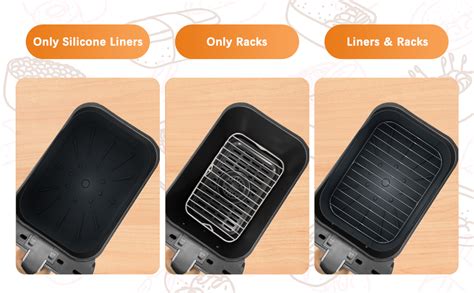 Pcs Silicone Liners Pcs Racks For Ninja Dual Air Fryer Af Uk