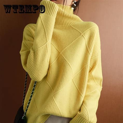 Autumn Winter Cashmere Sweater Turtleneck Pullover Sweater Women Plus Size Knitted Sweaters